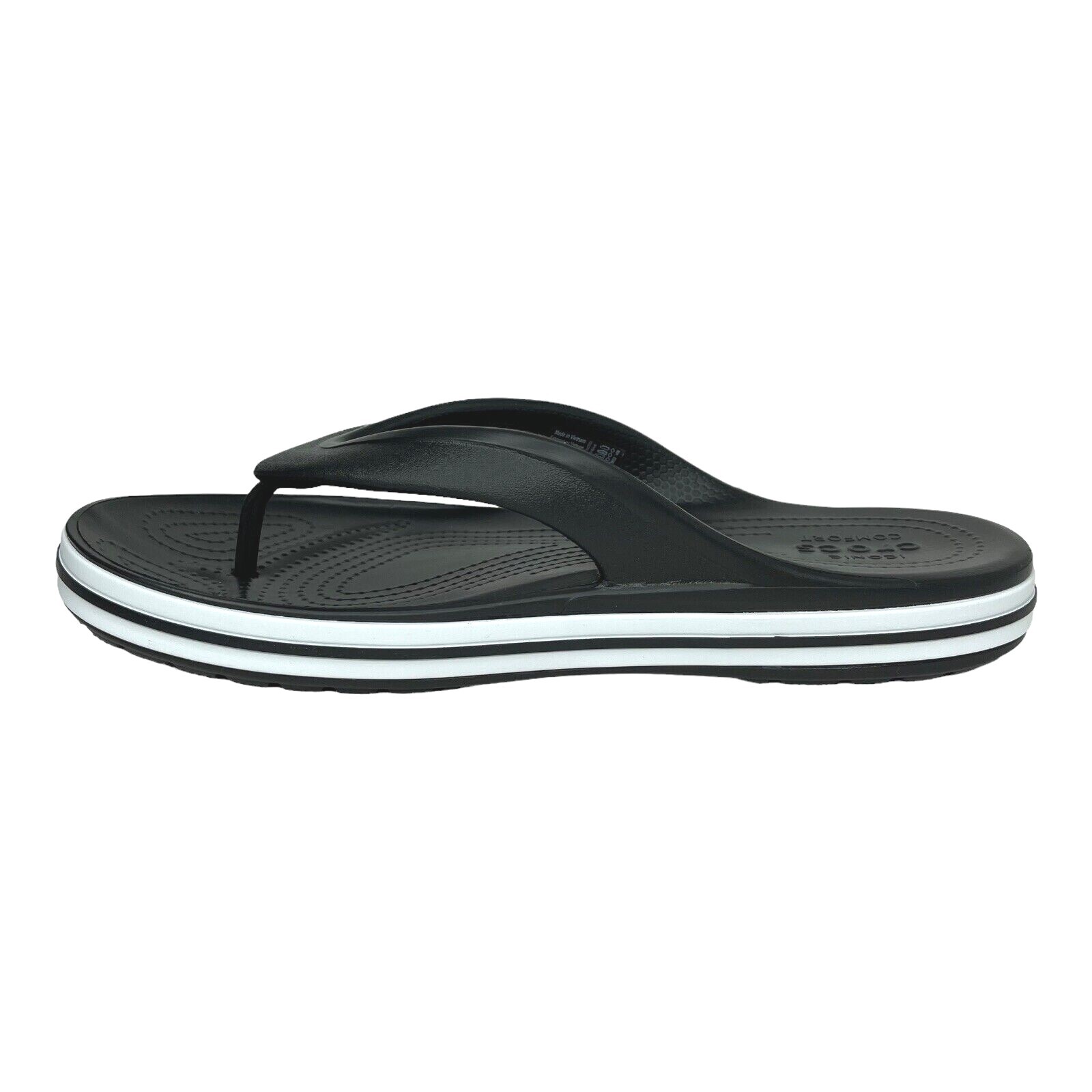 Crocs Bayaband Womens Flip Flop Sandals Size 8 – 9 Black & White Water Friendly