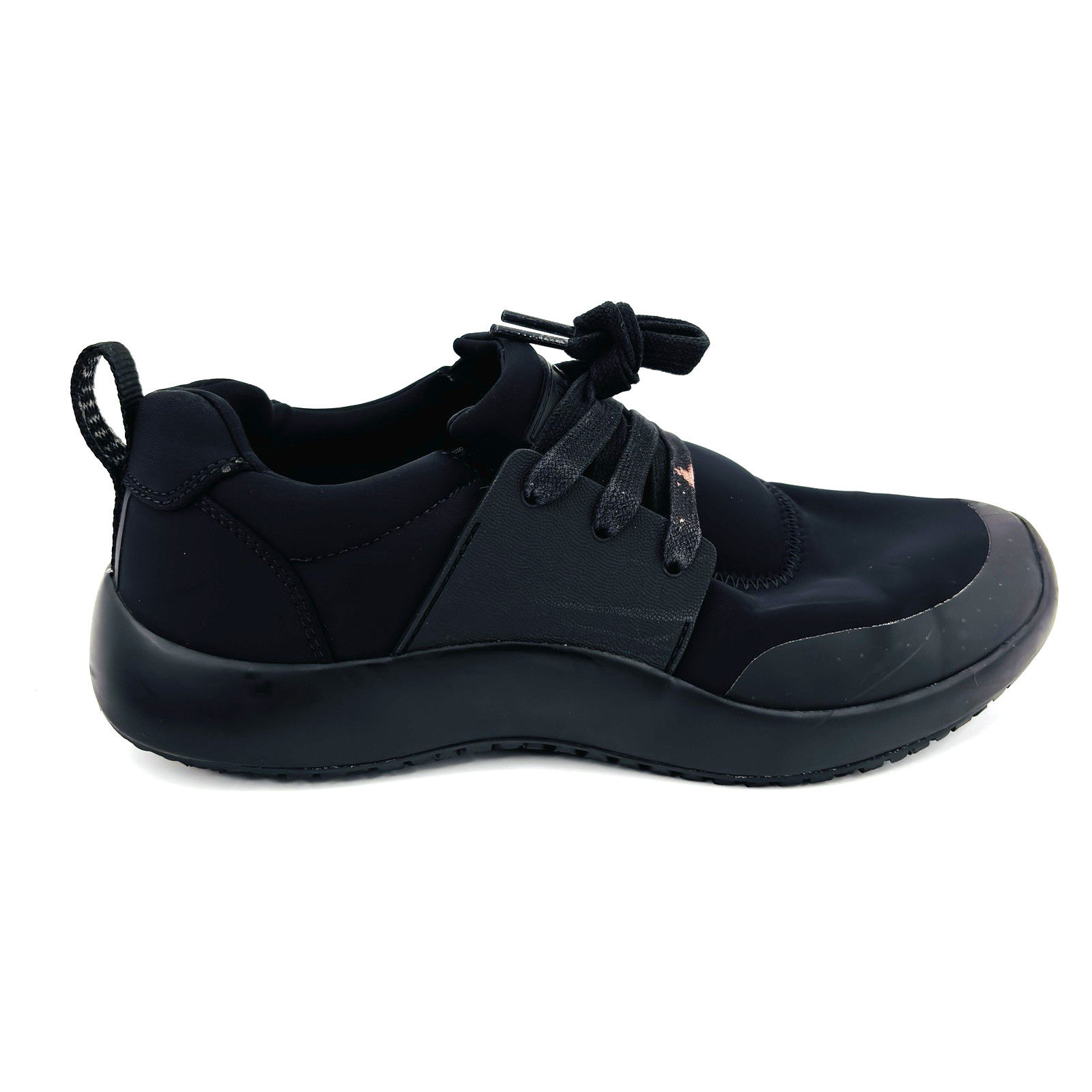 Womens 8.5 Snibbs Spacecloud 2.0 Eclipse Black Non Slip Work Shoes Lace Sneakers