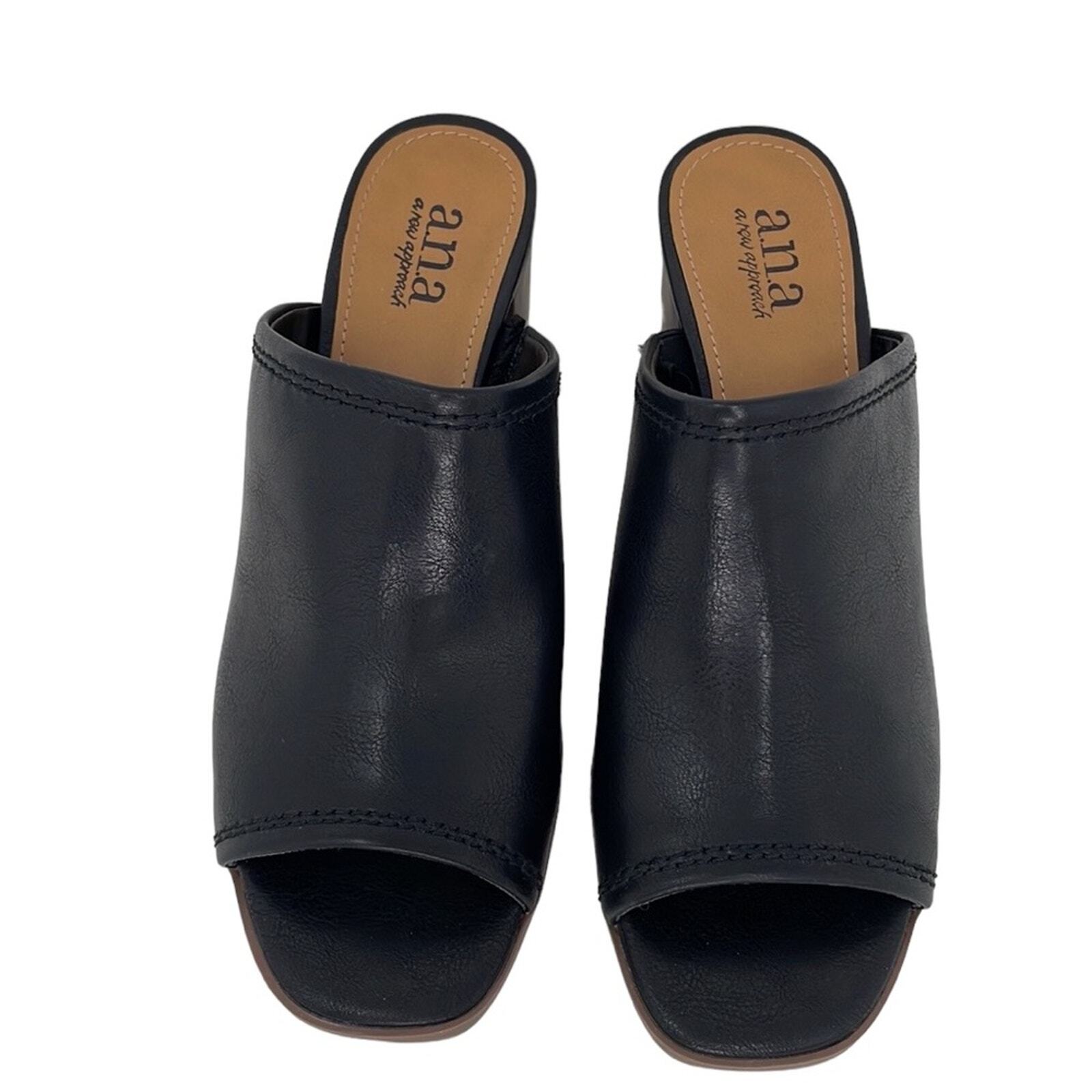 a.n.a Sandals Shoes Heels NWT Open Toe Black Size 6.5 6 1/2