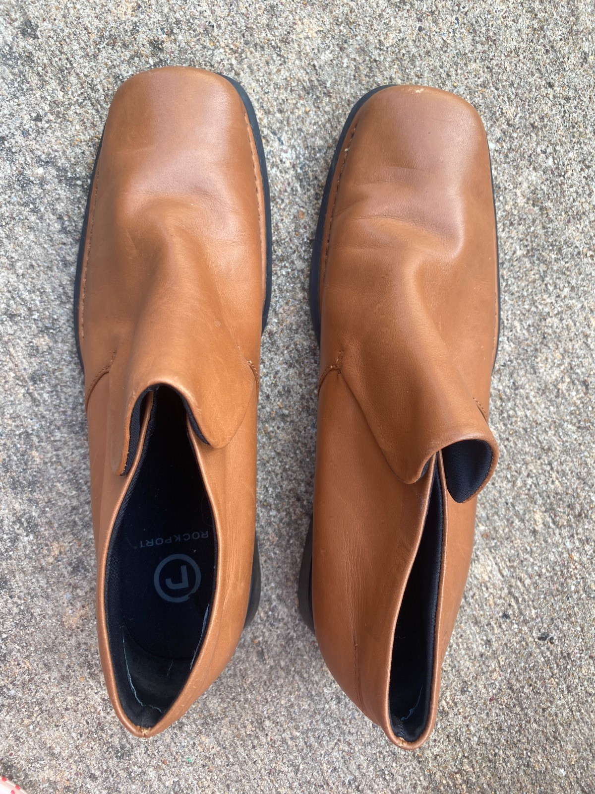 Women’s Rockport Brown Leather Pull On Ankle Boots, Size 6