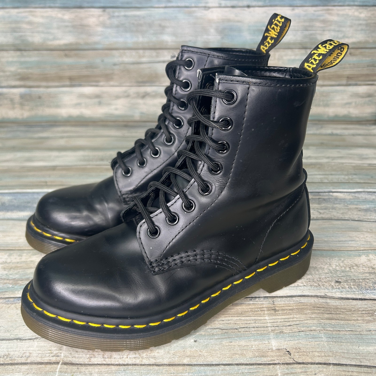 Dr Martens Boot Womens Size 5 US 1460 Soft Toe Work Black Leather Ankle Combat