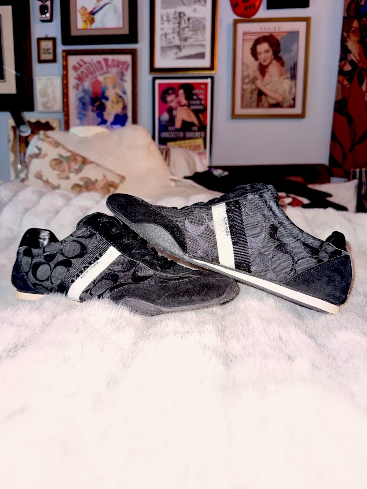 Coach Kourtney Outline Signature Suede Sneakers Size 11.5