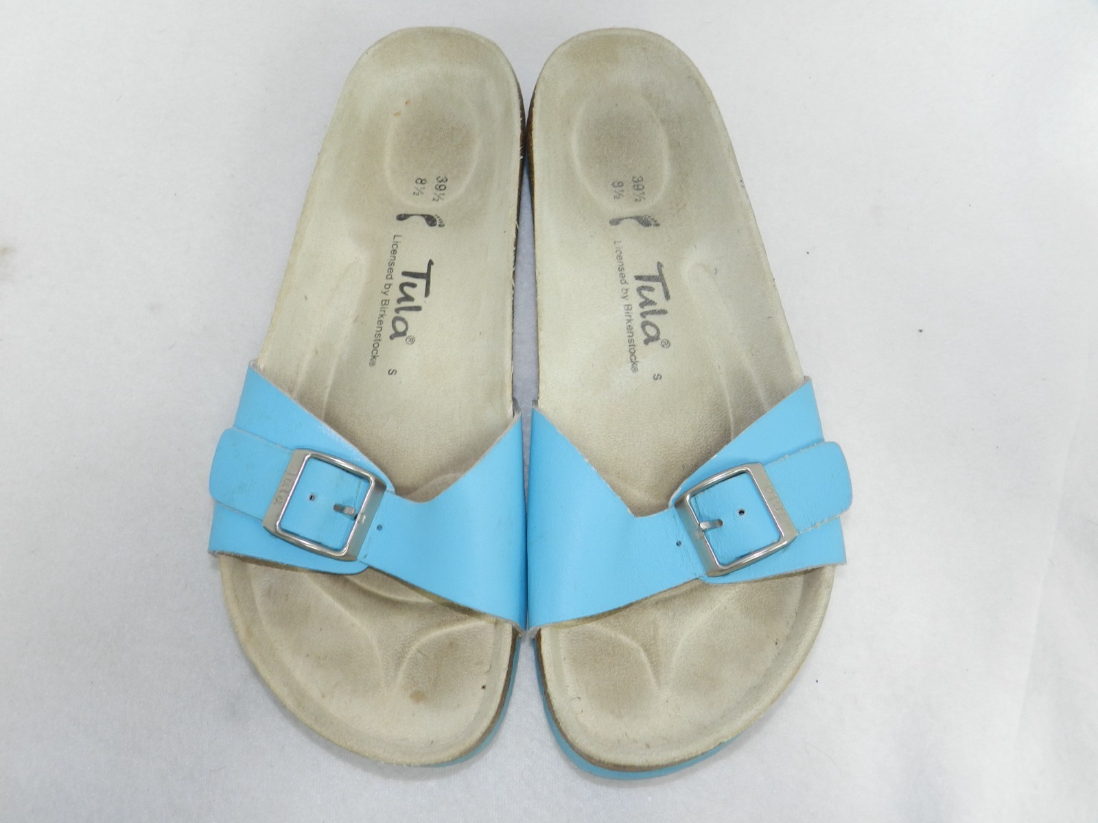 Tula By Birkenstock Cork Blue Slide Sandals Womens 8.5