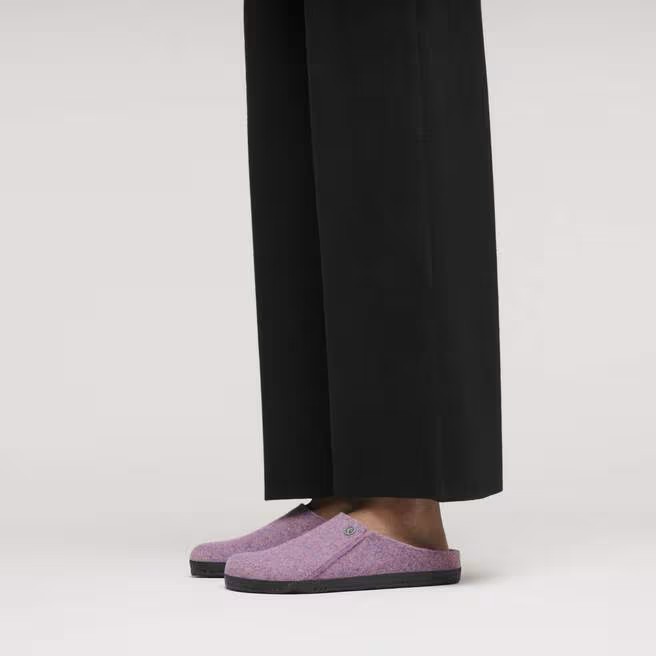 BIRKENSTOCK ZERMATT SHEARLING MAUVE MEDIUM/NARROW WIDTH SLIPPERS PURPLE VIOLET W