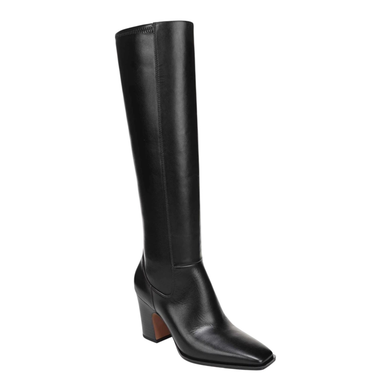Franco Sarto Women’s Jonie Leather Square Toe Knee High Boots Black Size 6