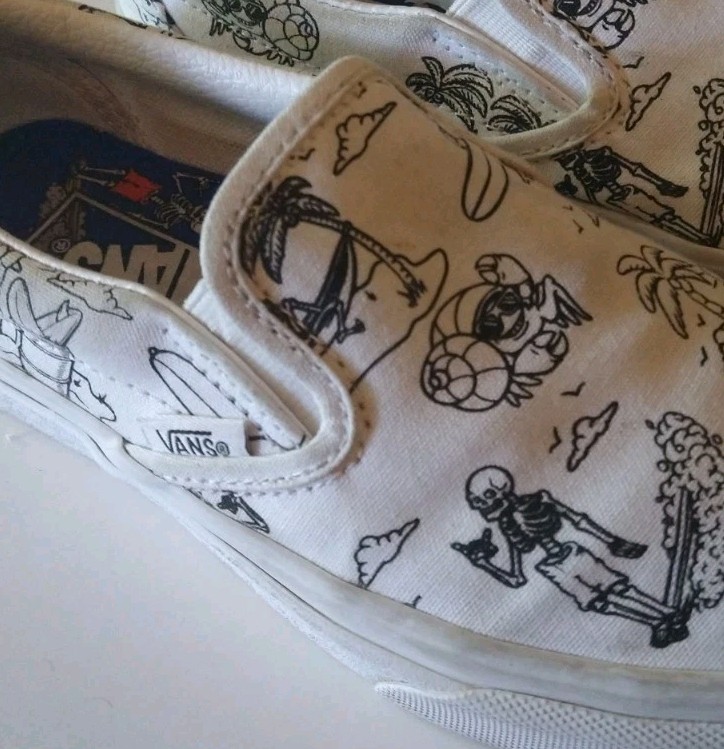 Vans Shoes Women’s Size 5 Men’s 3.5 White Slip On Low Tide Beach Skate Bmx