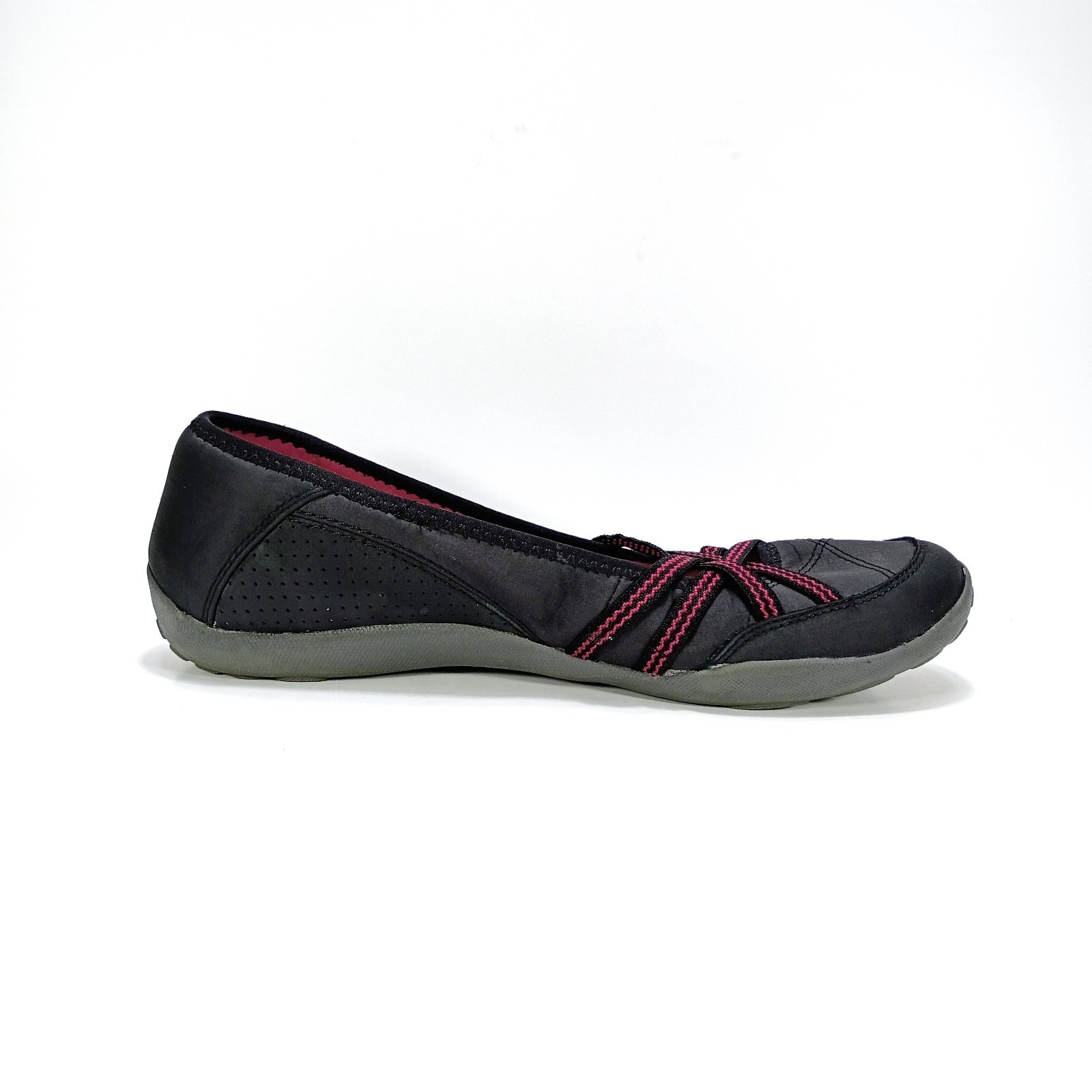 Clarks Haley Toucan Womens 8.5 Black And Pink Nubuck Slip On Flats