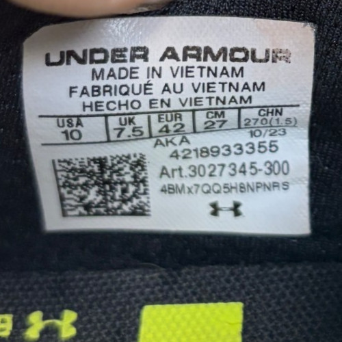 Under Armour Project Rock BSR Womens Size 10 Blue Black Running Shoes Sneakers