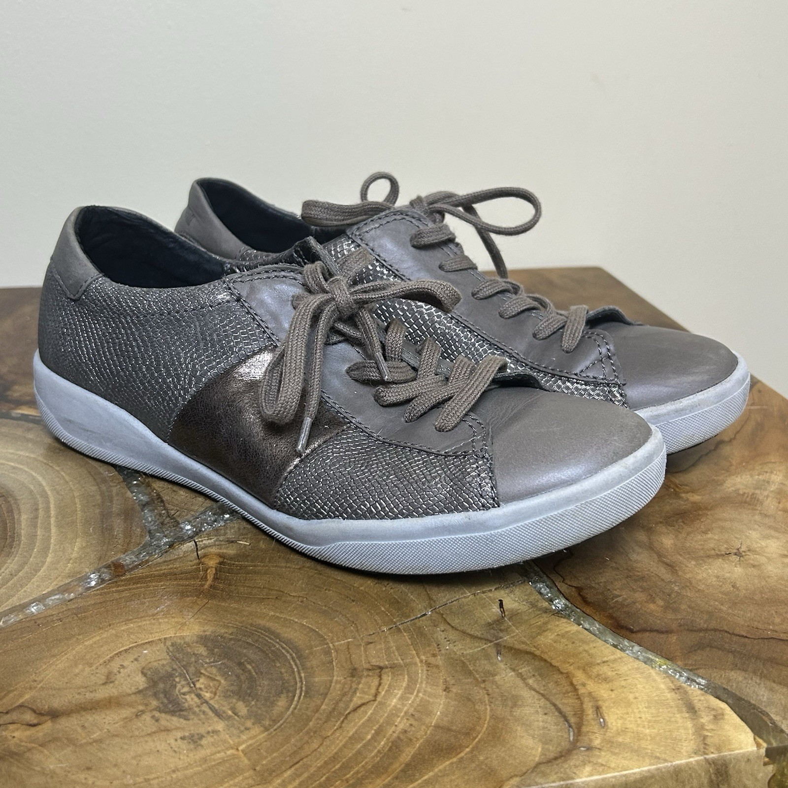 Joseph Seibel sneakers antique metallic with snakeskin Size 38 US 7-7 1/2