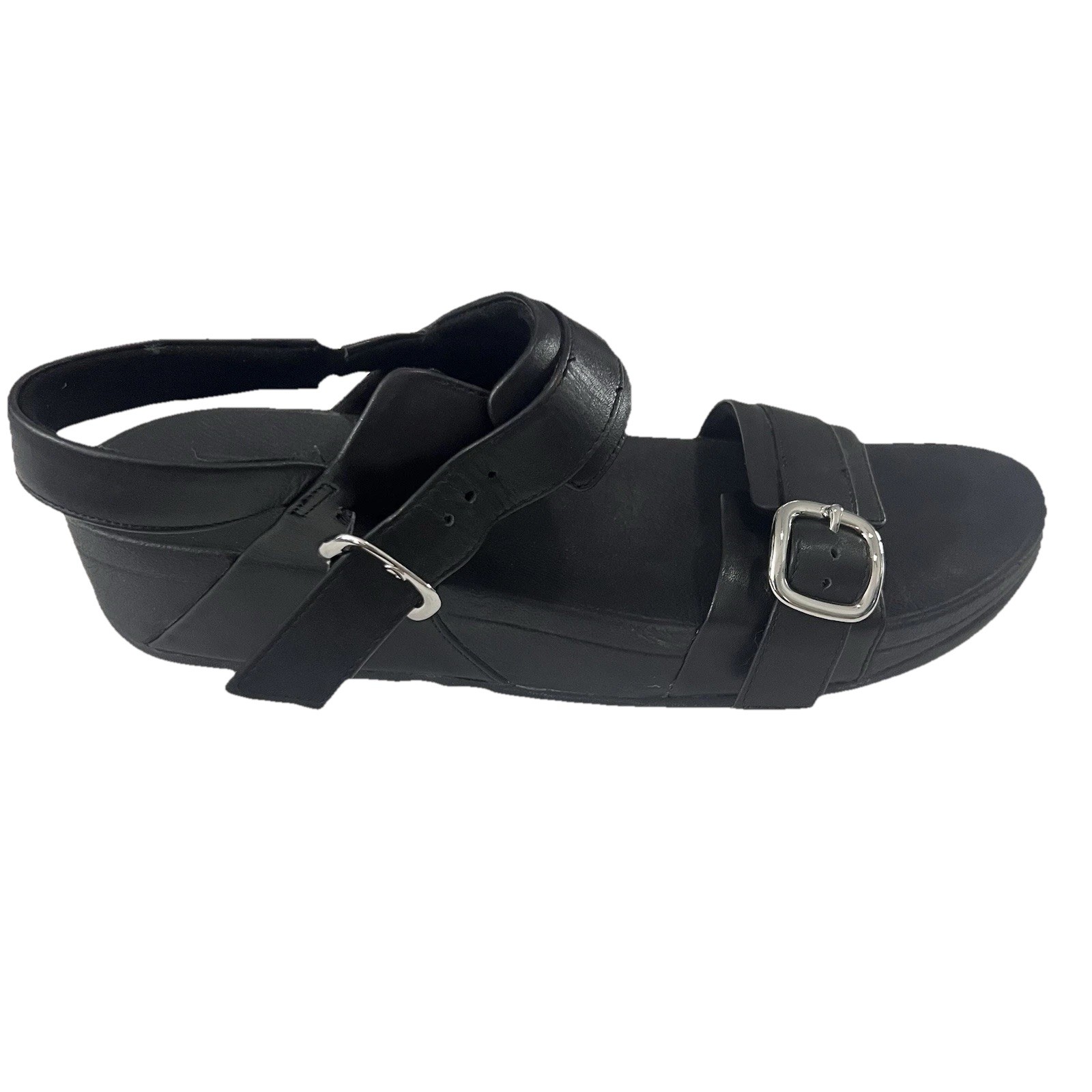 Fit Flop P24us women’s sandal ES6-090 Lulu Adjustable Black Leather Back-Strap