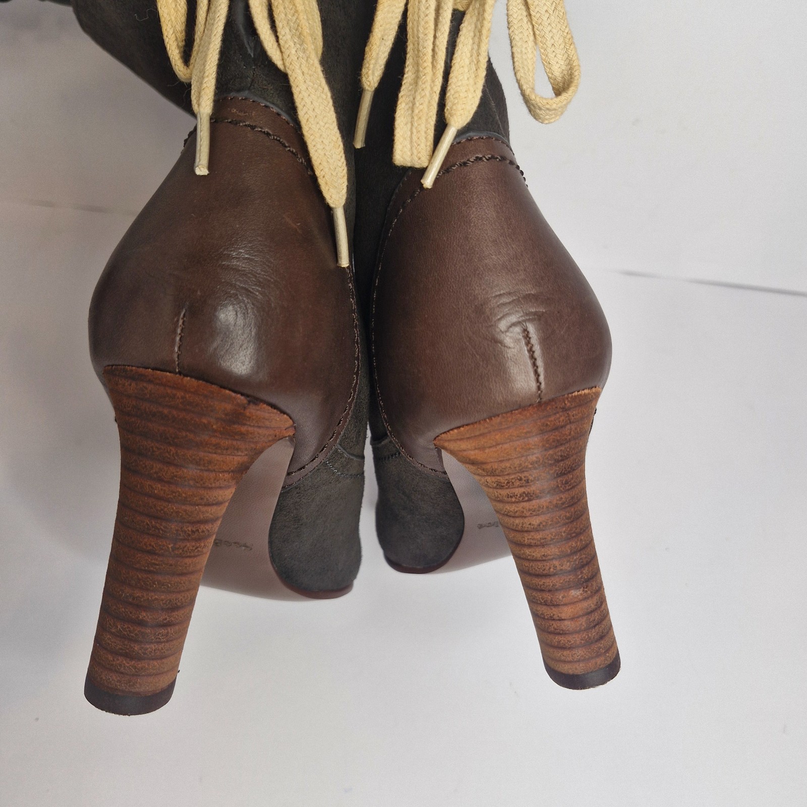 See By Chloe Lace Up Suede Brown Boots Very Good Condition Sz 37 /AU6.5 Soft