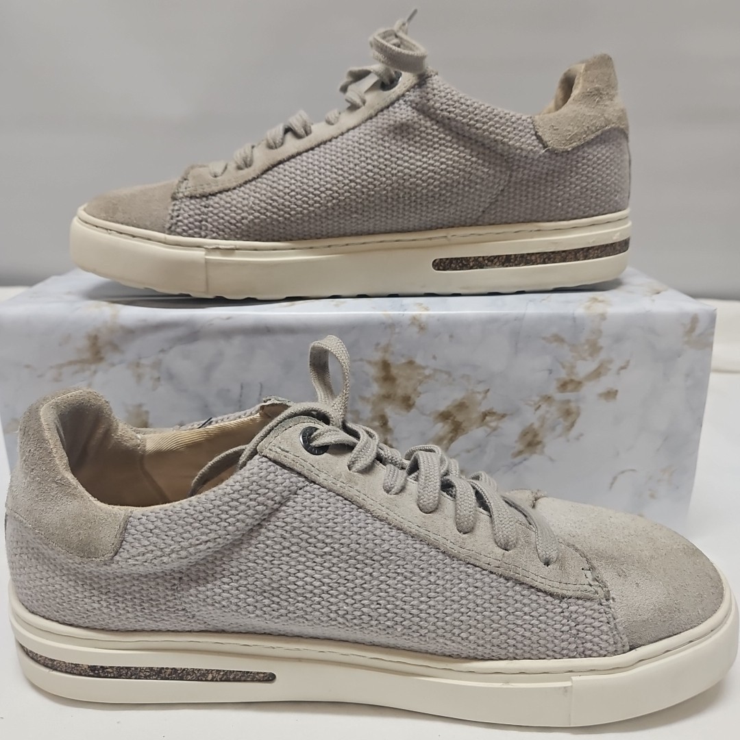 Birkenstock Bend Low Beige Tan Suede Embossed Lace-up Shoes EU 37 US 6-6.5