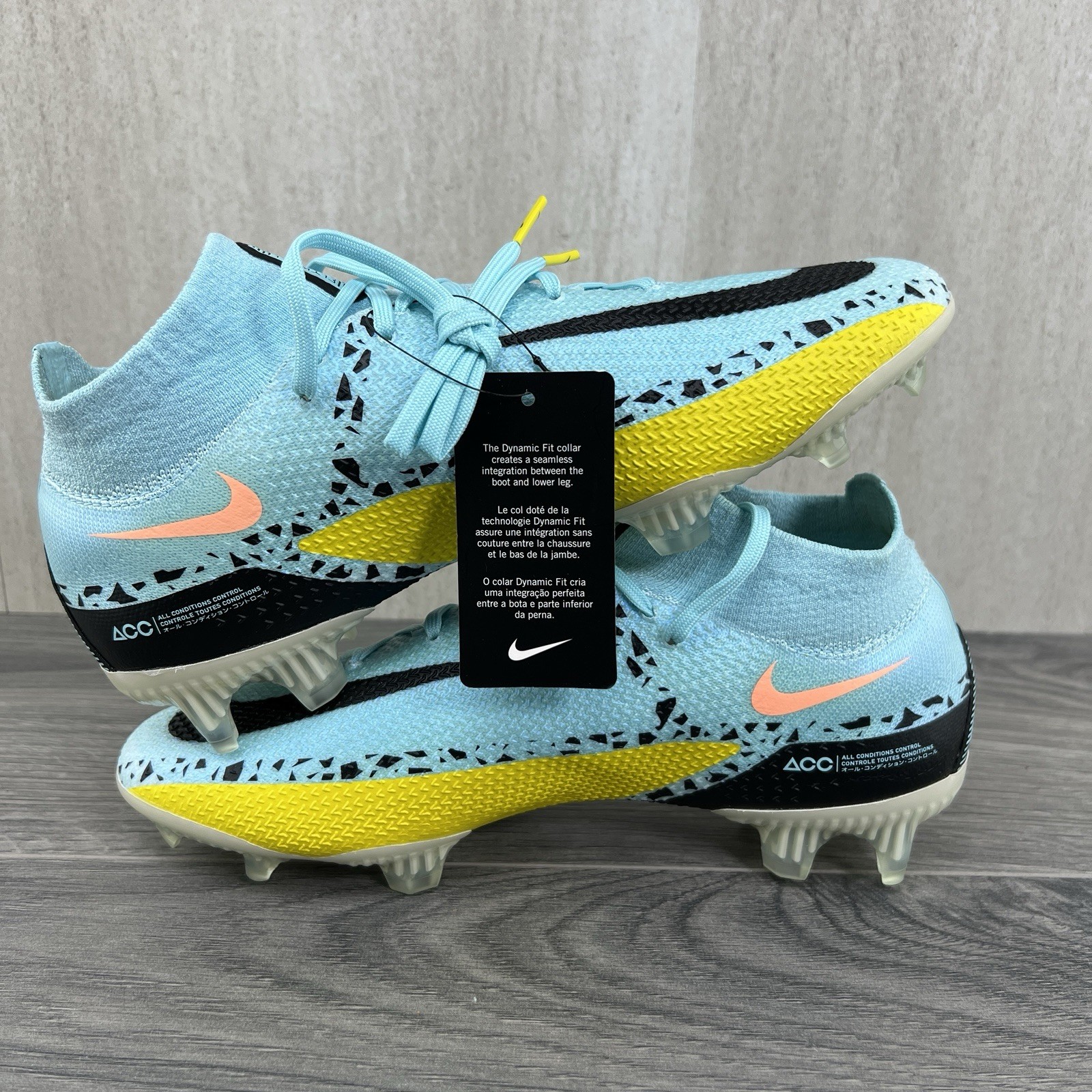 Nike Phantom GT2 Elite DF FG 6 Mens Sz 7.5 Womens Lucent Glacier Soccer Cleats