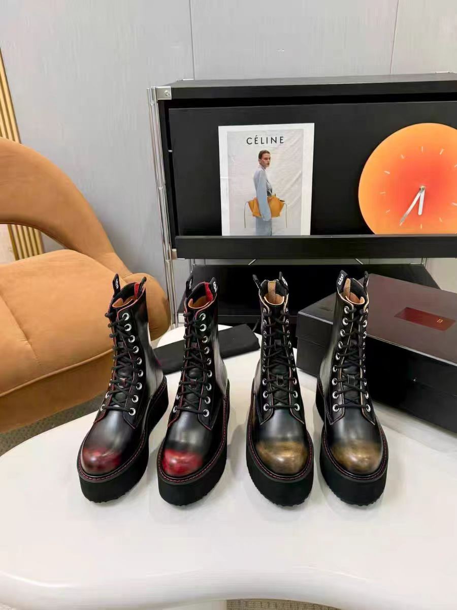 R13 Double Stack Platform Leather Punk Boots