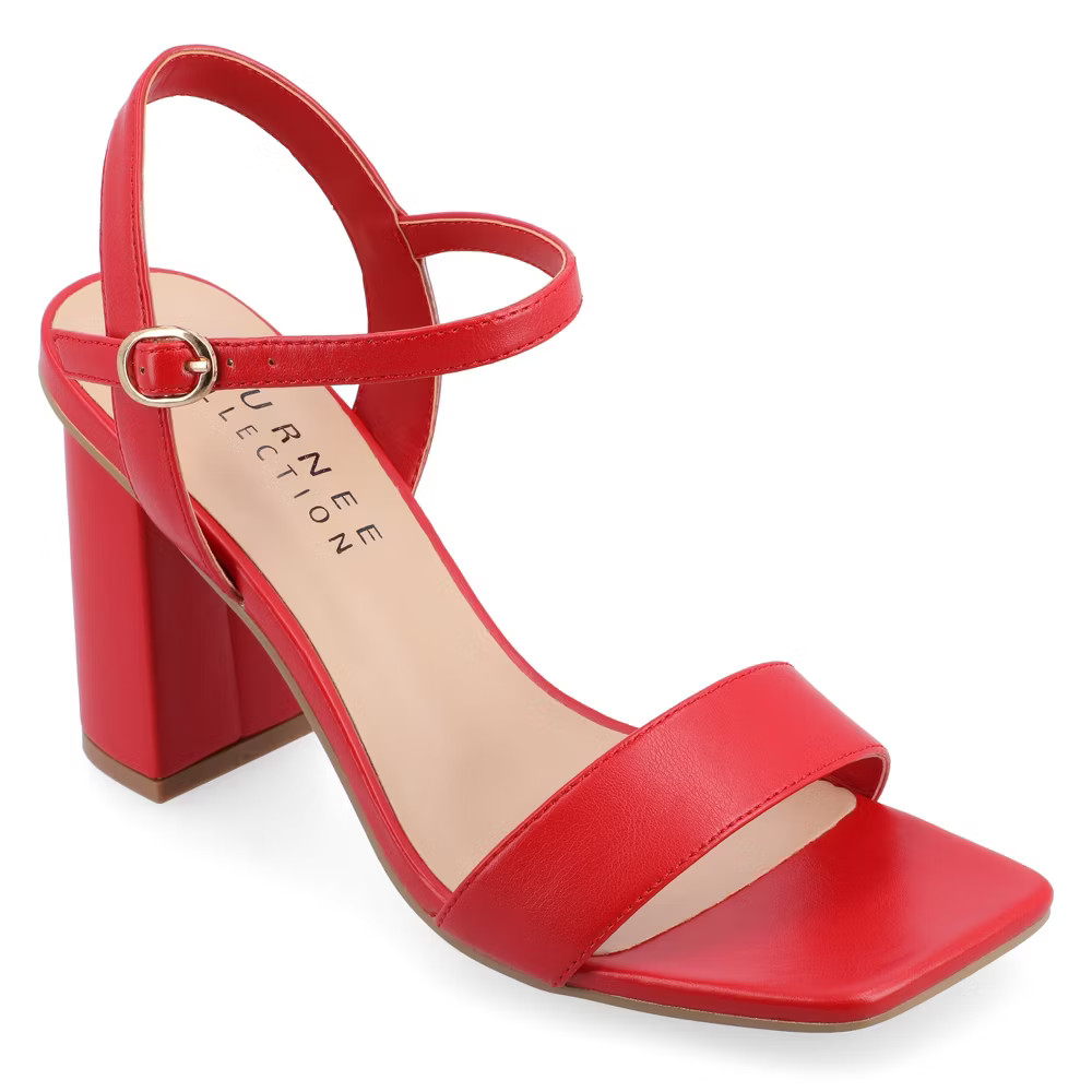 Journee Collection Womens Medium and Wide Width Tivona Mid Heel Ankle Strap