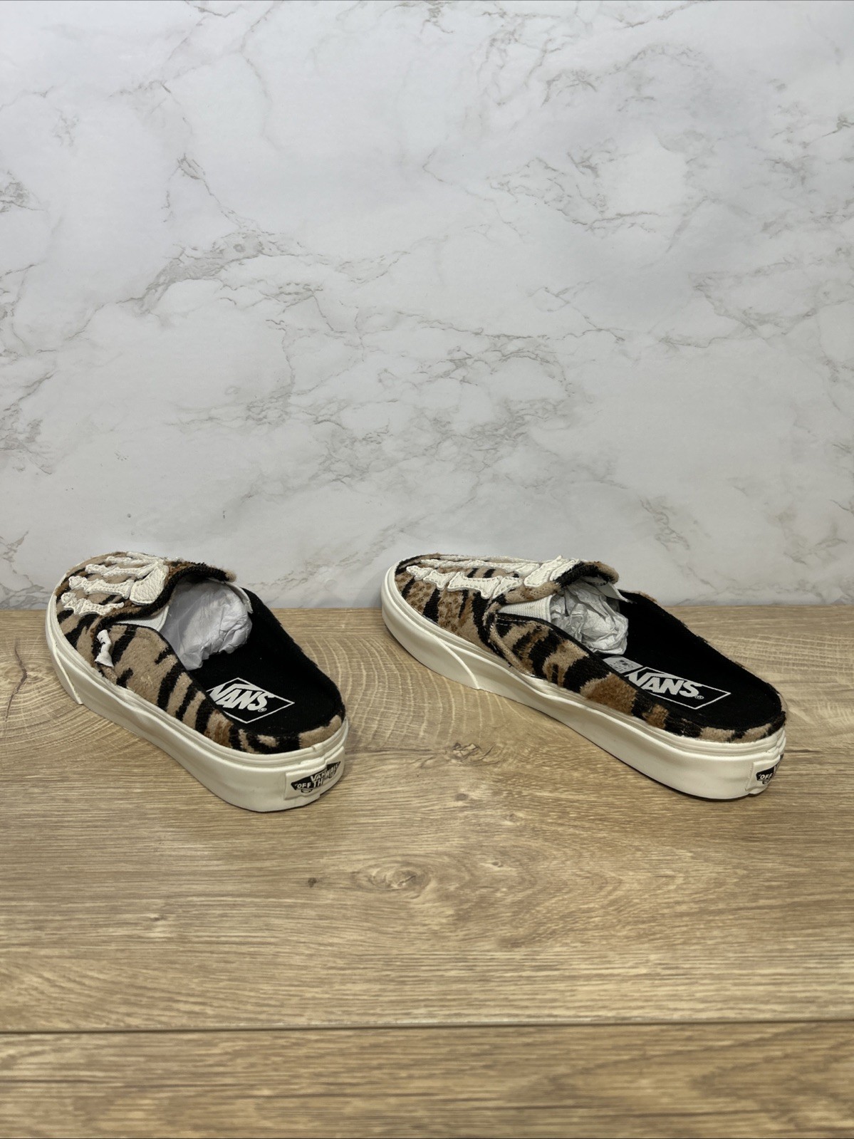 Vans Classic Slip On Mule Hazy Bones Skeleton Sneakers Women 721454 Sz 5.5 New