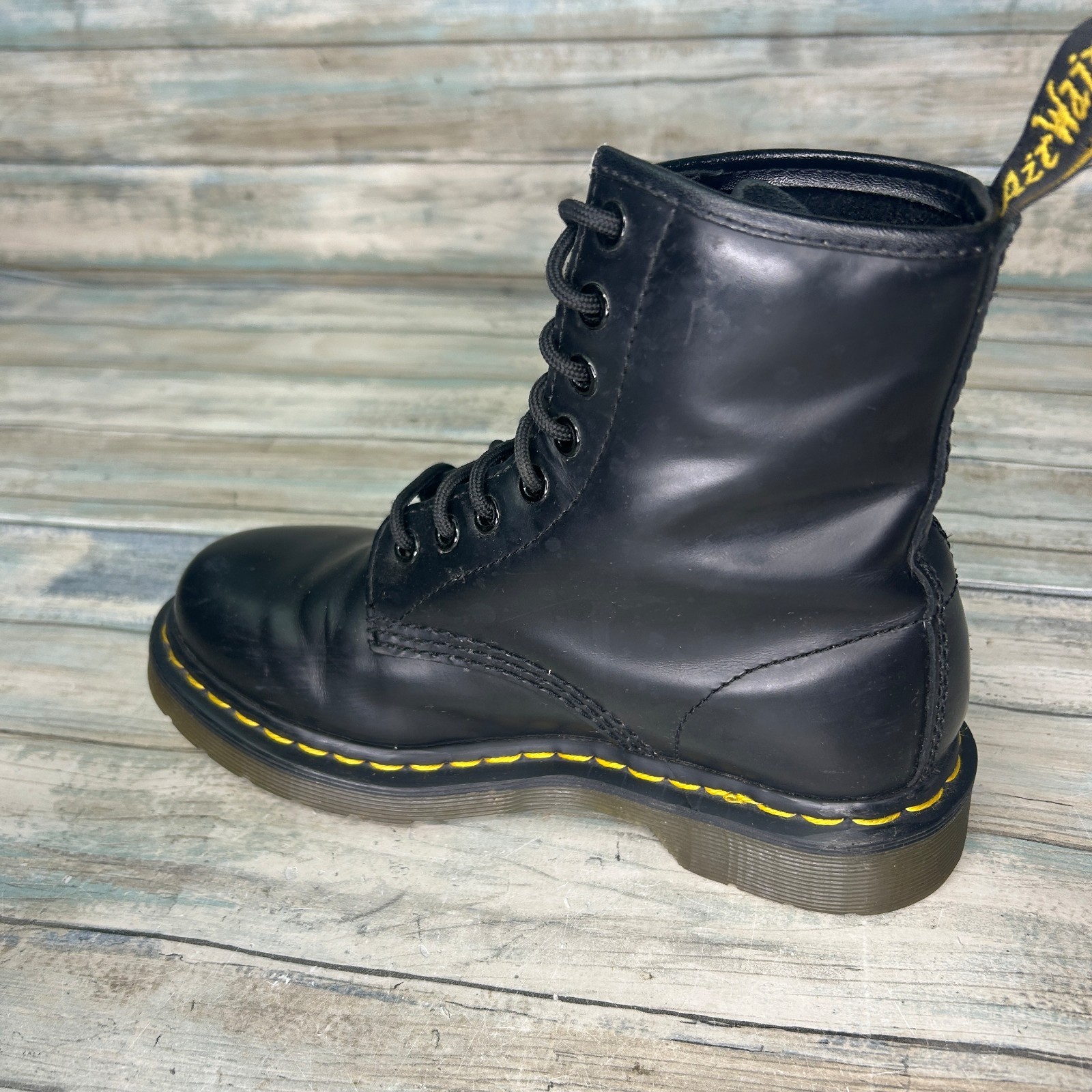 Dr Martens Boot Womens Size 5 US 1460 Soft Toe Work Black Leather Ankle Combat