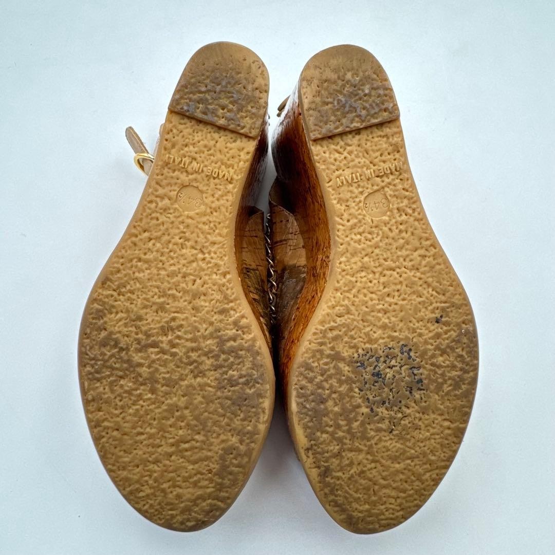 CHANEL Cocomark Platform Sandals Beige Women’s Size EU34.5/US4