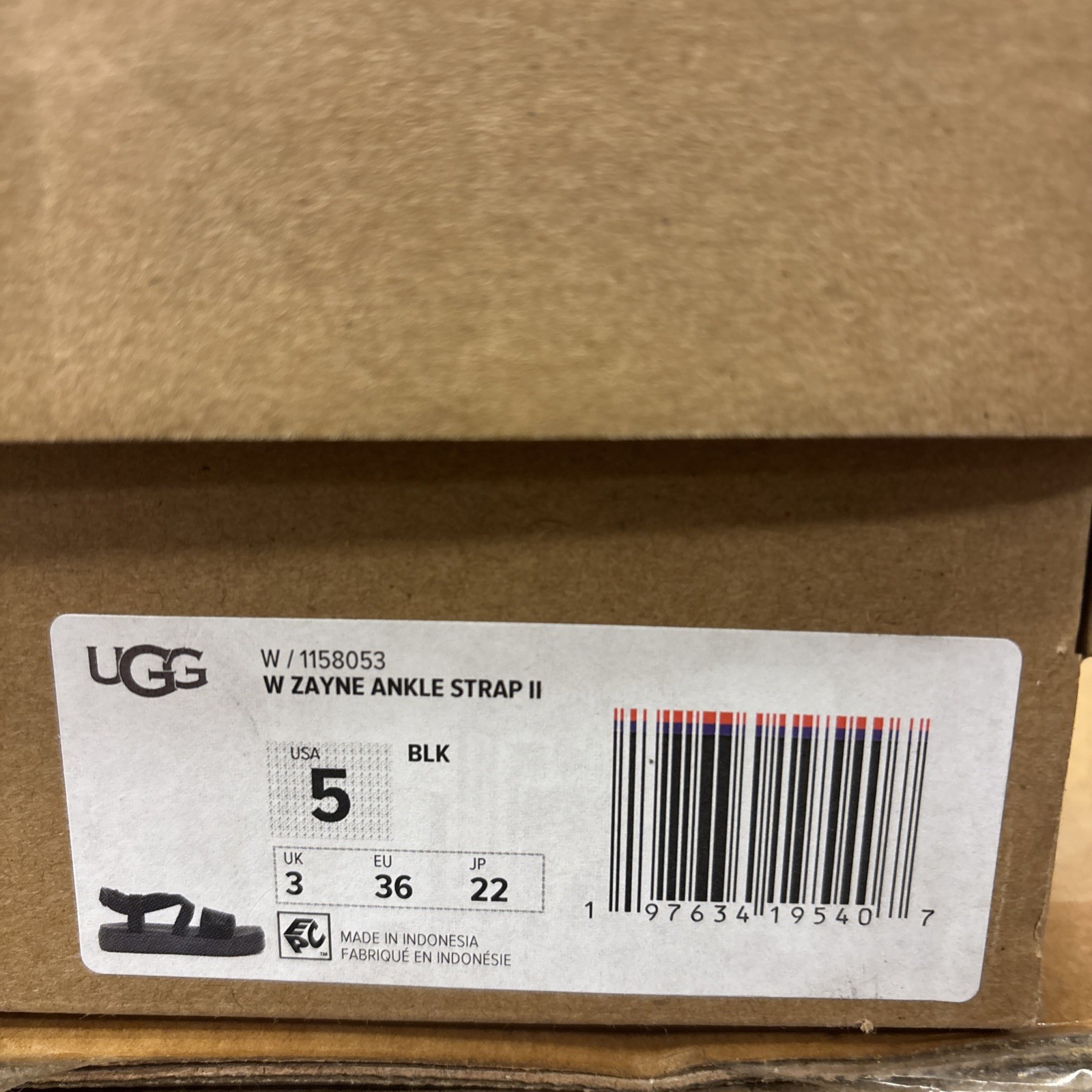 UGG ZAYNE II Women’s Size 5 Black Ankle Adjustable Strap Sandals Suede Platform