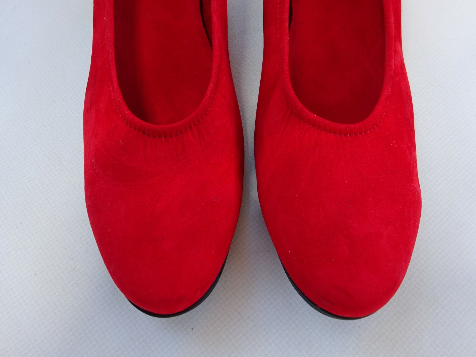 Ark women’s rubber edge shoes pumps leather nubuck latex red France size 36.5 new