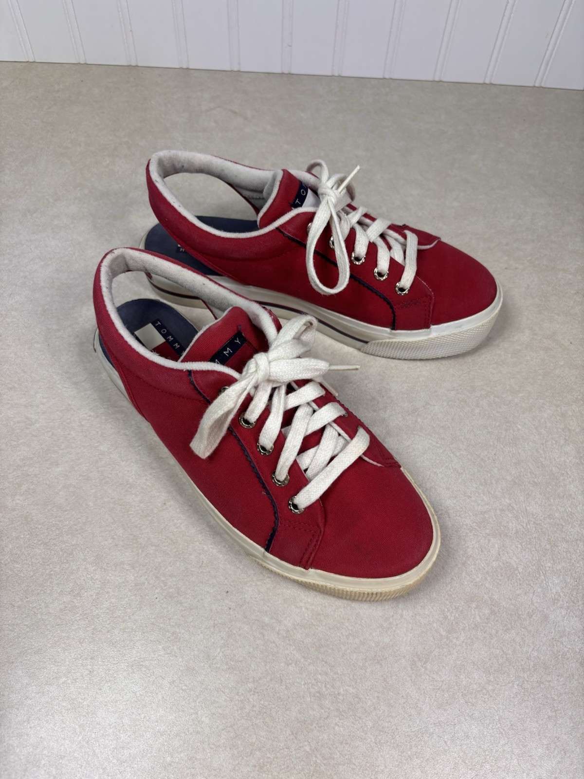 Tommy Hilfiger Platform Canvas Slingback Sneakers Classic Y2K Shoes Women’s 8.5