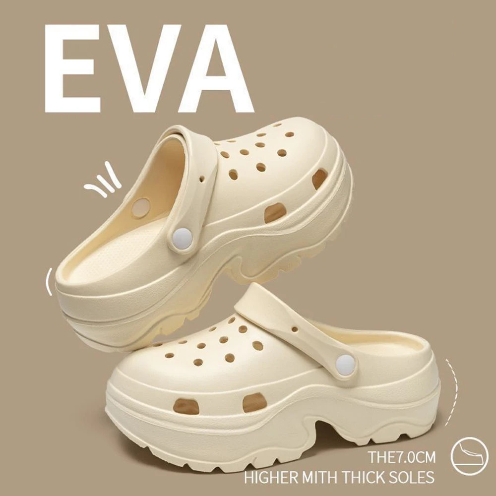 Women Thick Bottom Garden Clogs Shoes Cute Outdoor Hole Shoes EVA Casual Slip on