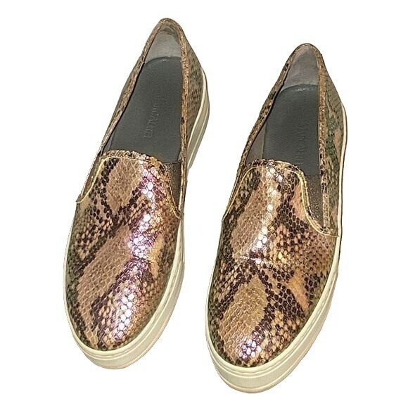 MARC AUREL Slip On Slides Irredescent Snakeskin Animal Print shoes Sz 39 8.5