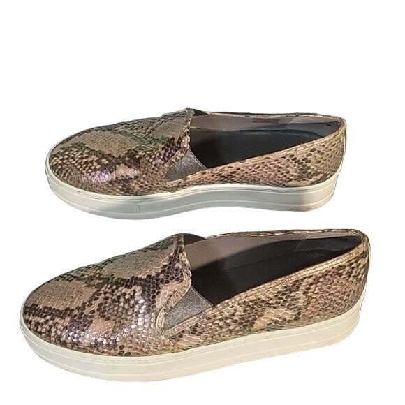 MARC AUREL Slip On Slides Irredescent Snakeskin Animal Print shoes Sz 39 8.5