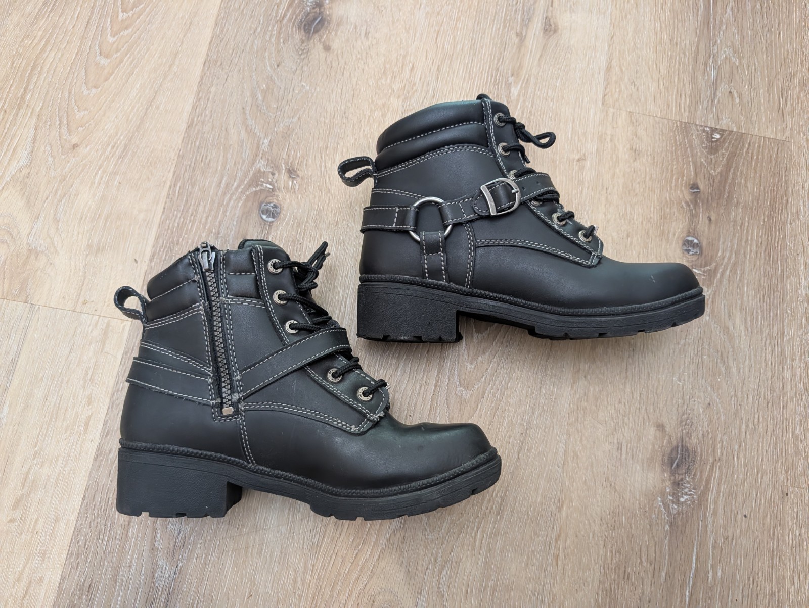Milwaukee Motorcycle Clothing MB228 Paragon Women’s Black Leather Boots Size 9C