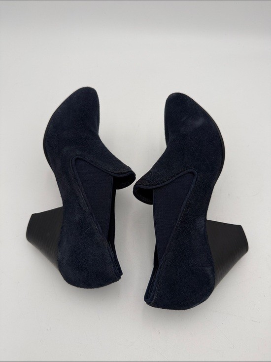 Nurture by Lamaze Navy Suede Block Heel Slip-On Booties women 8.5 M office retro