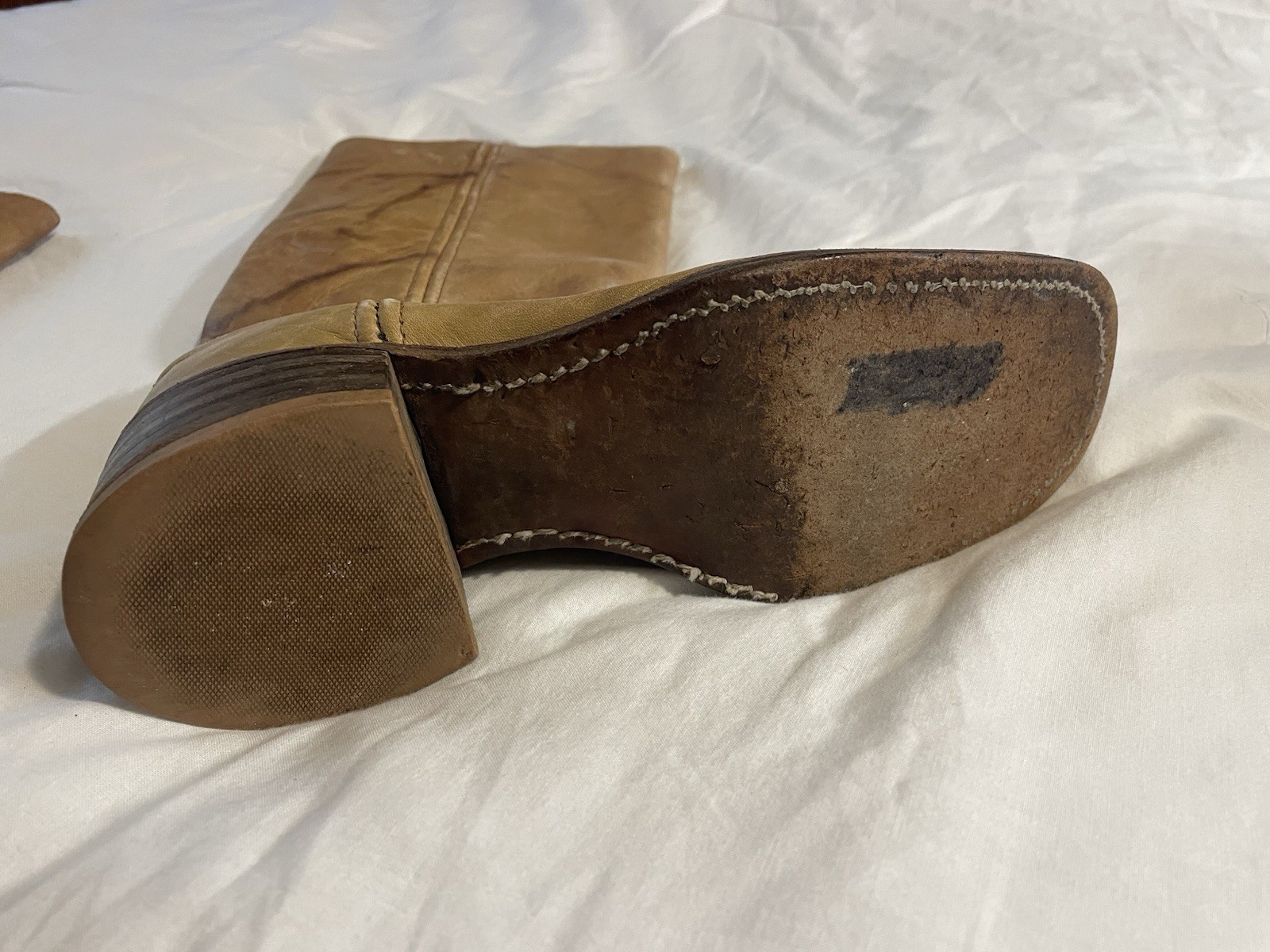 Vintage Wrangler Handmade in USA Campus Boots Size 7 Western RARE Knee High