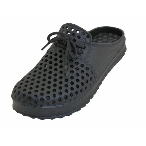 Easy USA Women Black Rubber Eyelet Lightweight Slide Sandals 6, 7, 8, 9, 10, 11