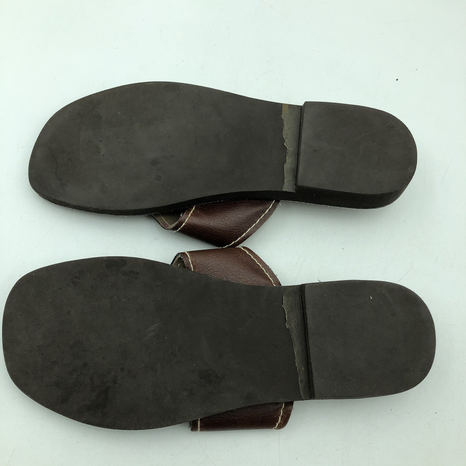 Kino Women’s Leather Sandals Flip Flop Key West Florida Brown Size 11