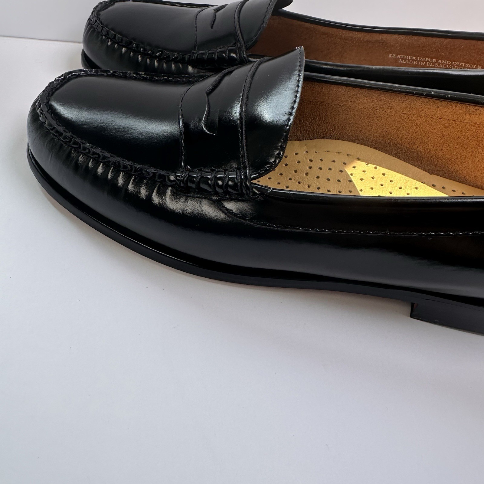 GH Bass Weejuns Penny Loafers Black Leather Shoes Womens Size 8.5 W 4005-001 NIB