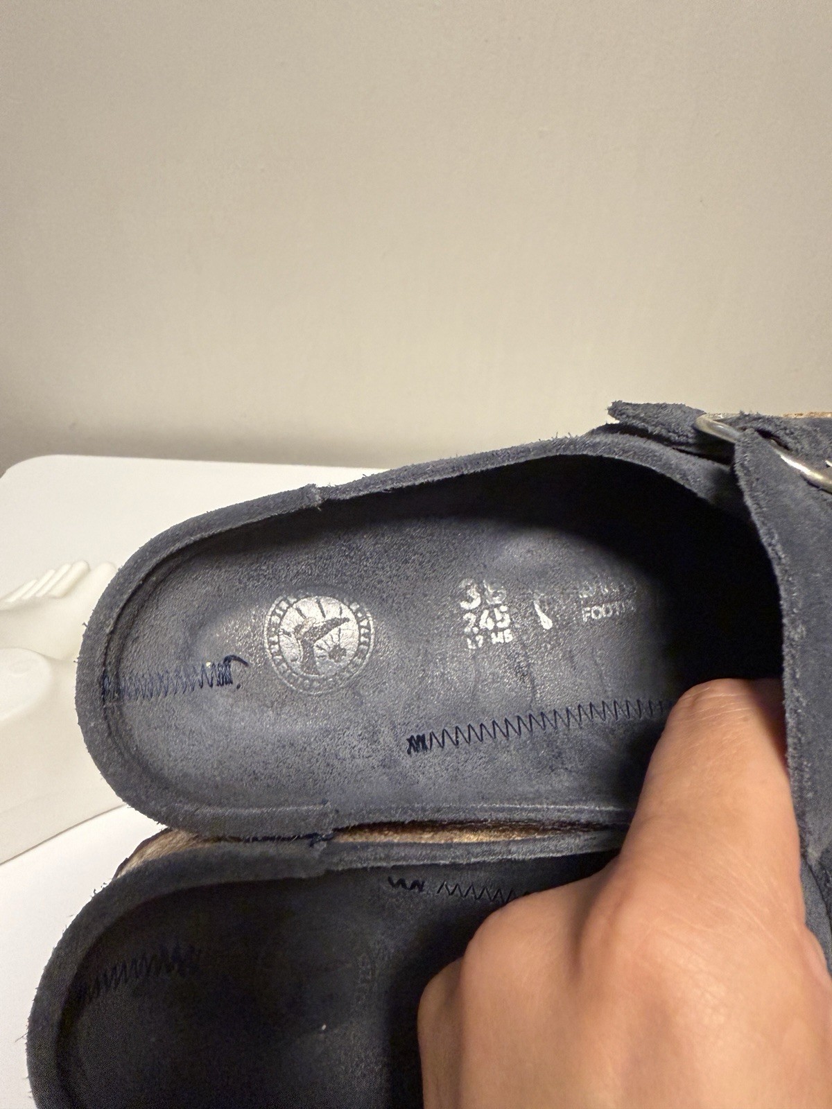 BIRKENSTOCK BUCKLEY SUEDE LEATHER Clogs Navy Blue Women’s US 7-7.5 Medium