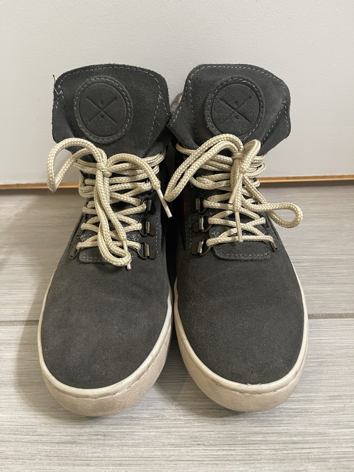 Inkkas Andes Mountain Camping Boots High Top Gray Suede Canvas Women’s Size 8