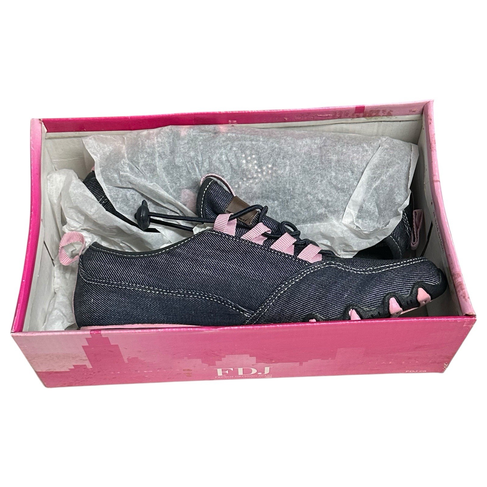 FDJ French Dressing Denim Sneakers Breast Cancer Awareness Jeweled Womens 7