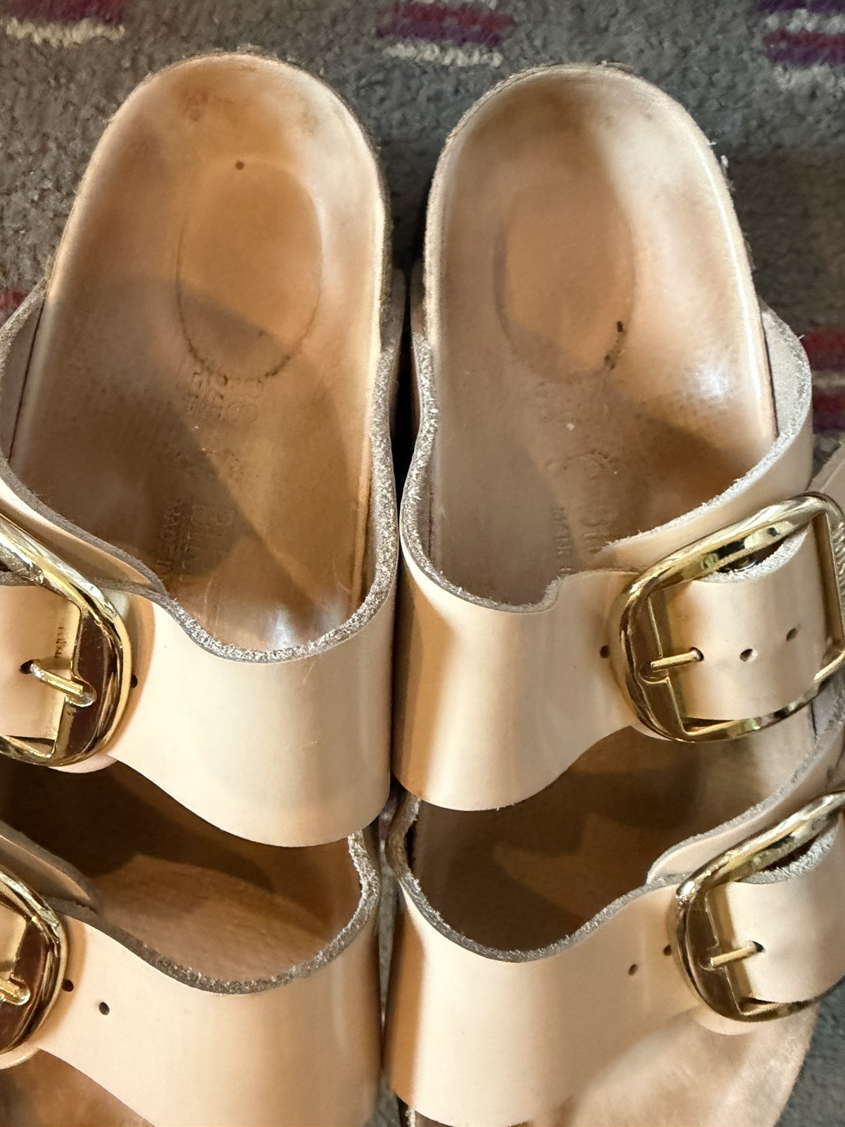Birkenstock Arizona Women’s Big Buckle In High Shine New Beige Size 38