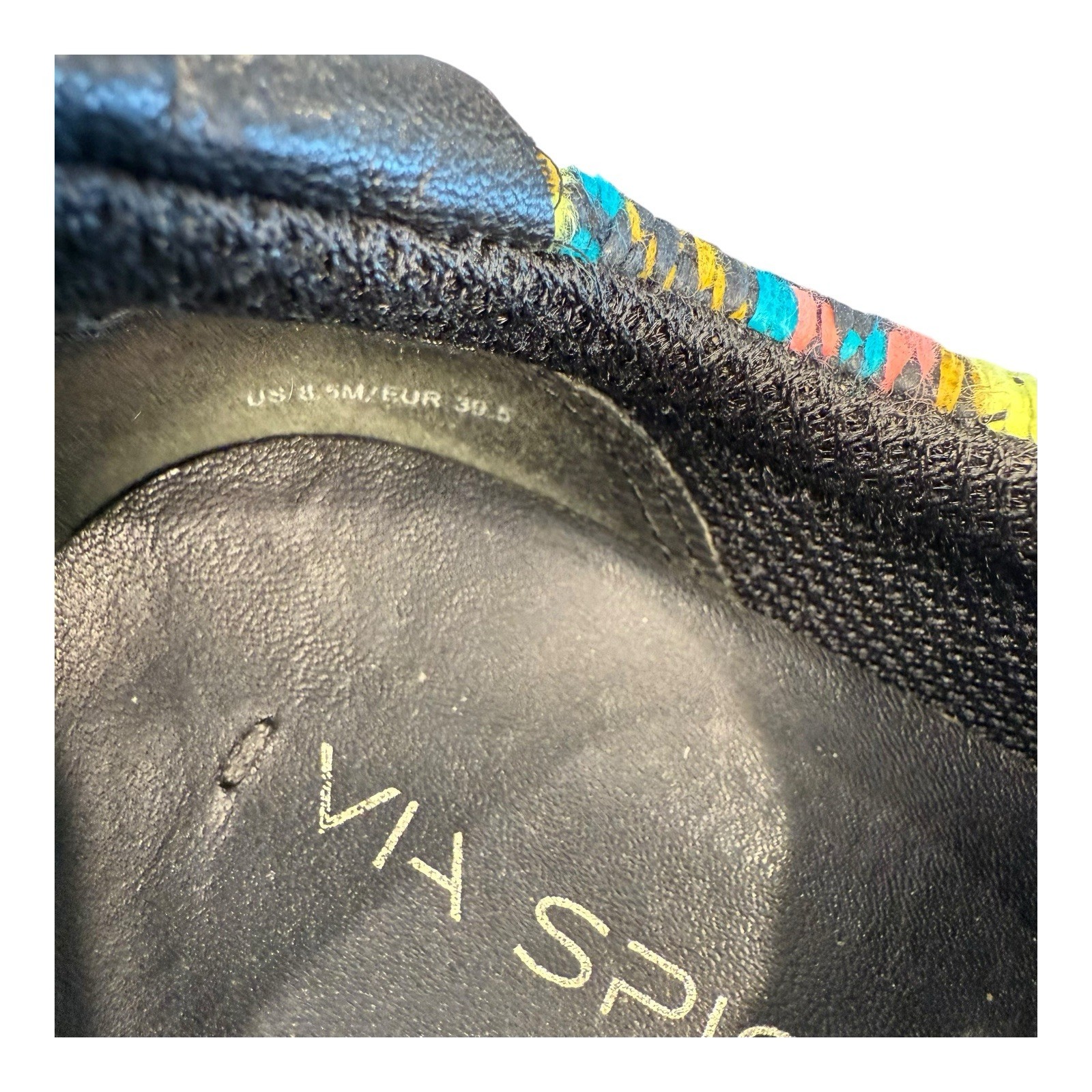 Via Spiga Fashion Black Leather Suede Multicolor Sneakers Women’s 8.5