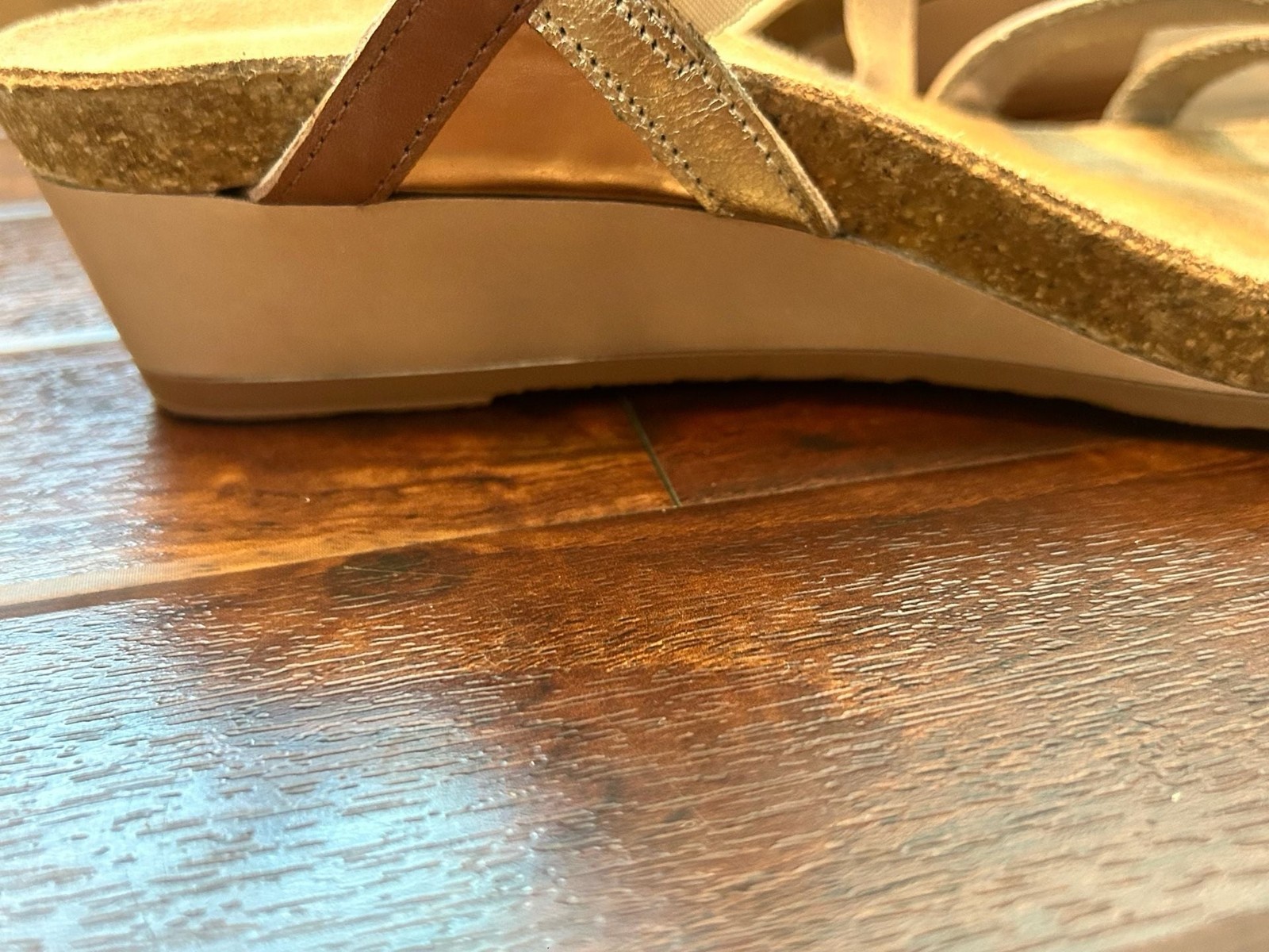 Naot Hero Women’s Multi-Colored Mixed Metal Strappy Wedge Sandals 40 EUC