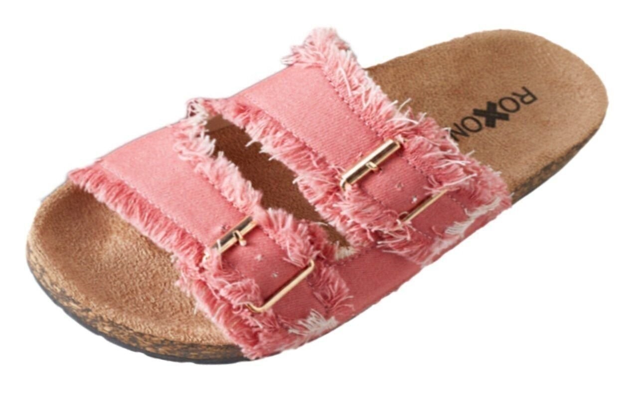Roxoni Women’s Comfort Flat Sandals Double Buckle Adjustable Straps Flat…