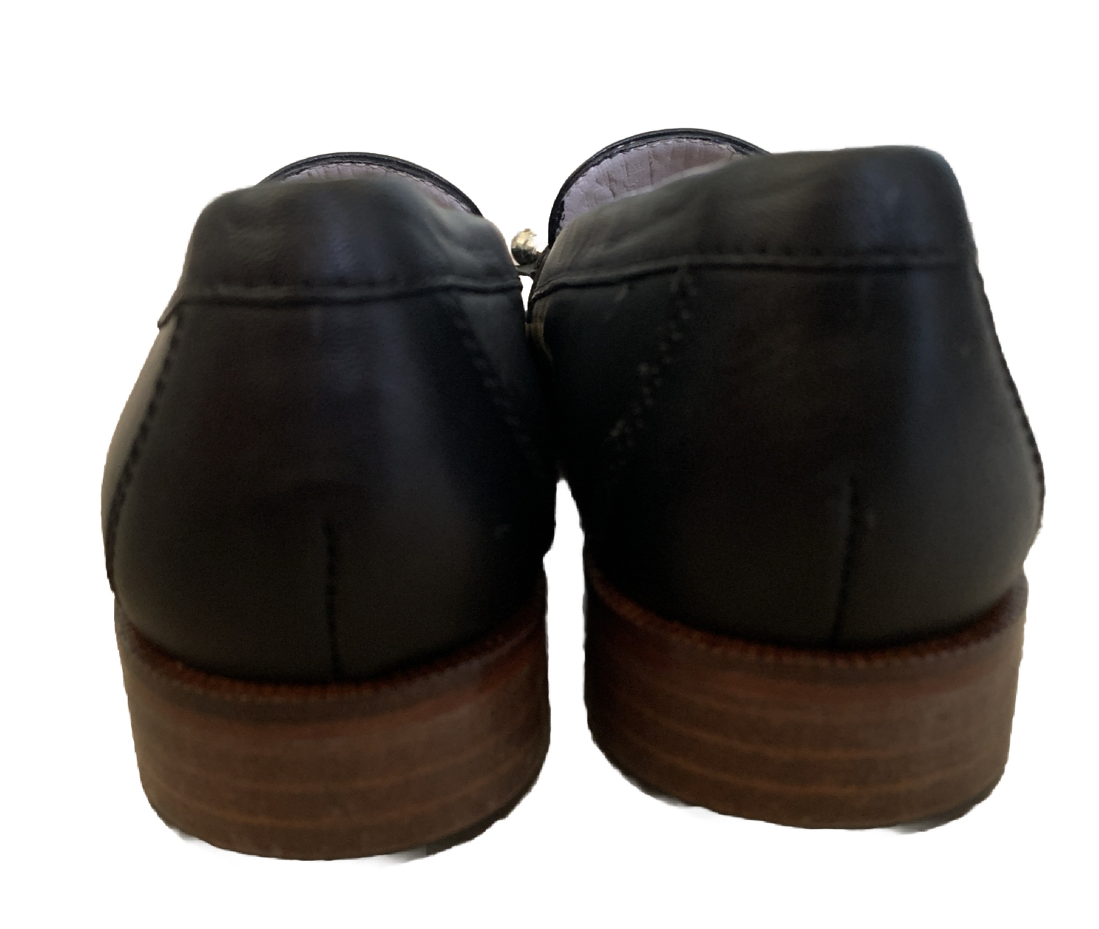 Avril Gau Black Leather Silver Beaded Tassel Penny Loafer Moccasin Size 38 US 8