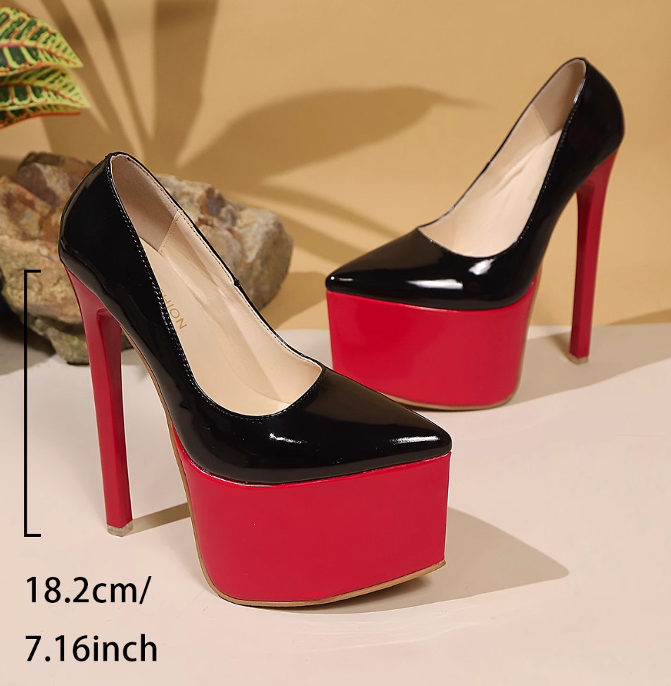 Womens Shiny Stiletto High Heel Party Prom Platform Party Pumps Shoes Clubwear