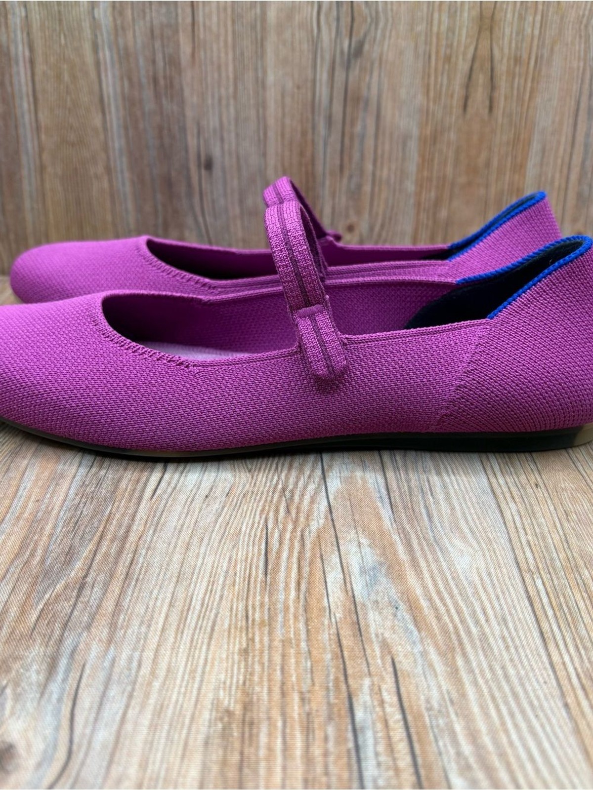Rothy’s The Square Womens Mary Jane Flats Purple Knit Round Toe Size 7
