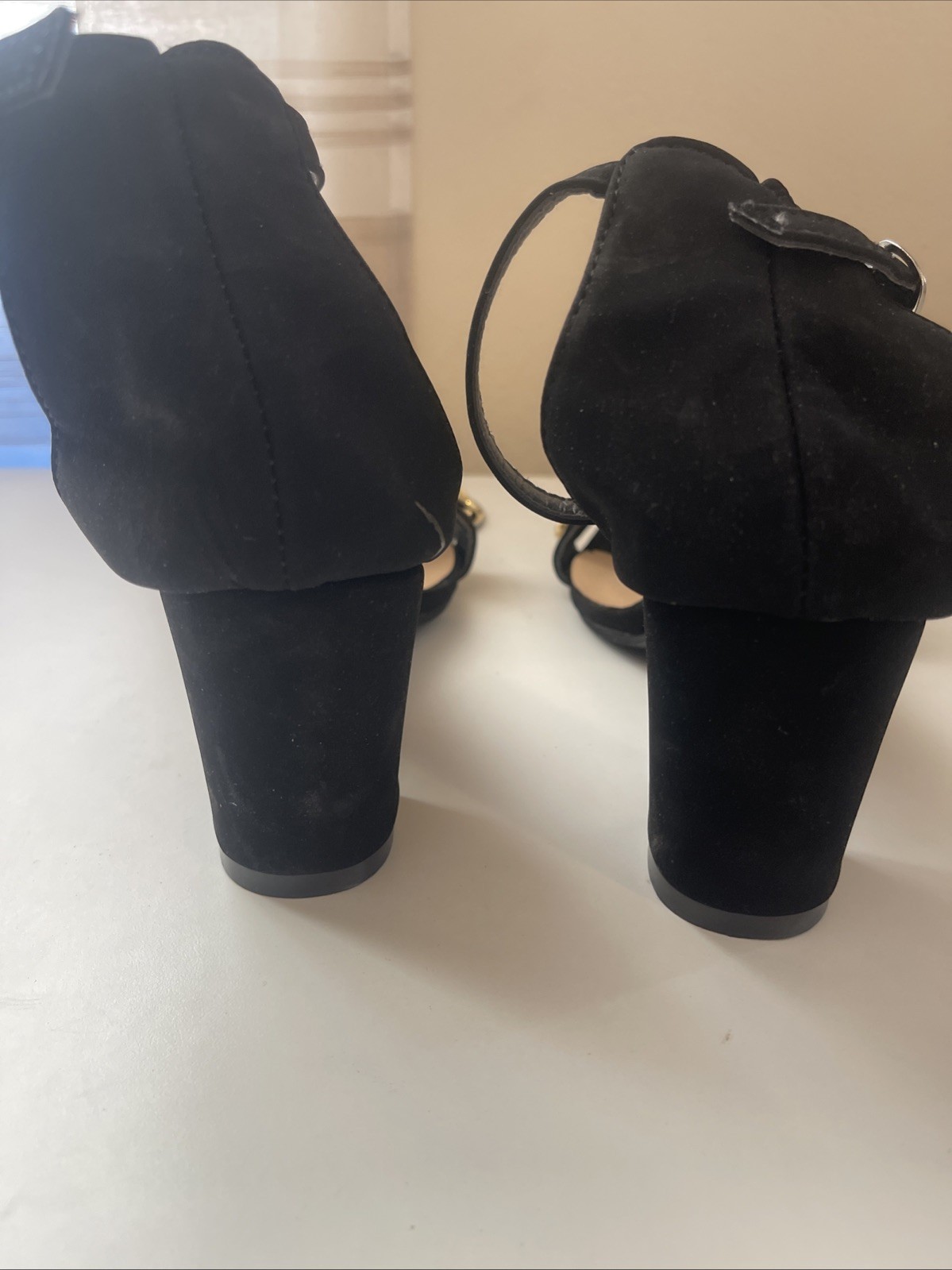 Wells Black Heel Sandals Size 9