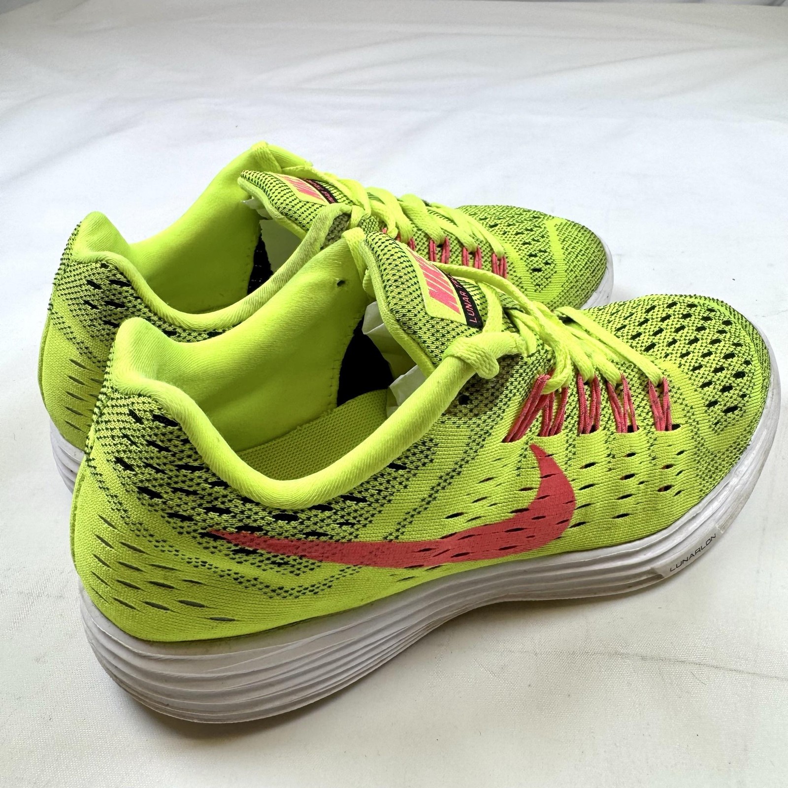 Nike Lunar Trainer Womens 8 Volt Yellow Hyper Pink Running Shoes 705462-700