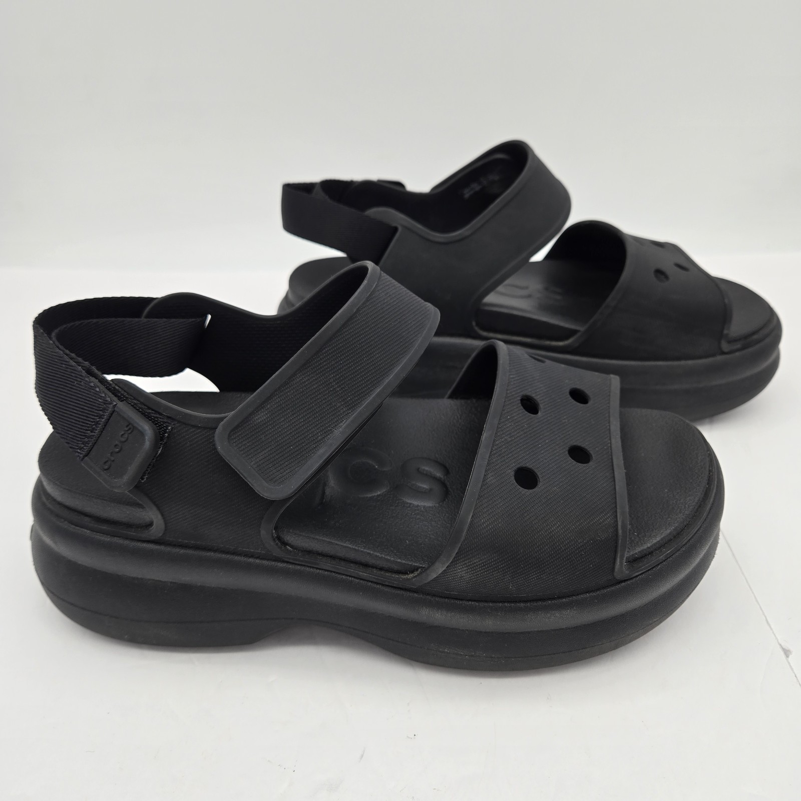 Crocs Women’s Soho Y Strap Platform Sandals Black Size 8
