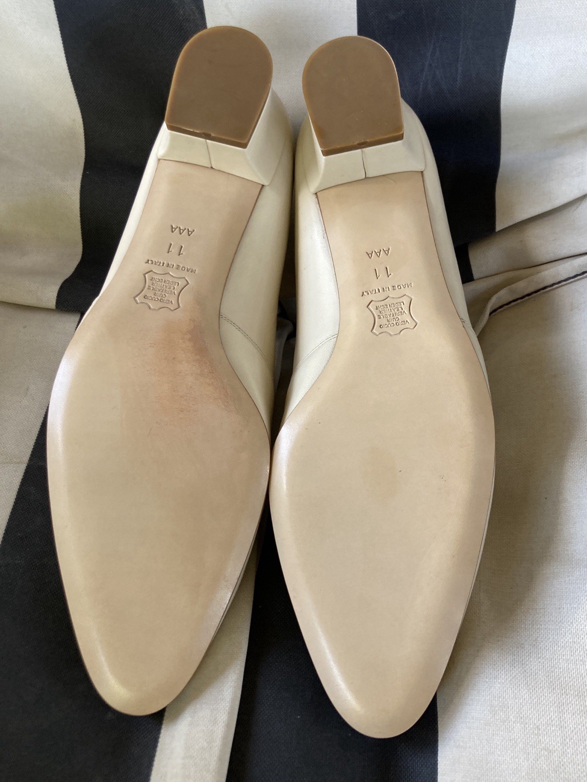 Joe Parker Off-White Leather Loafers Handcrafted In Italy Size 11 Women’s Shoes