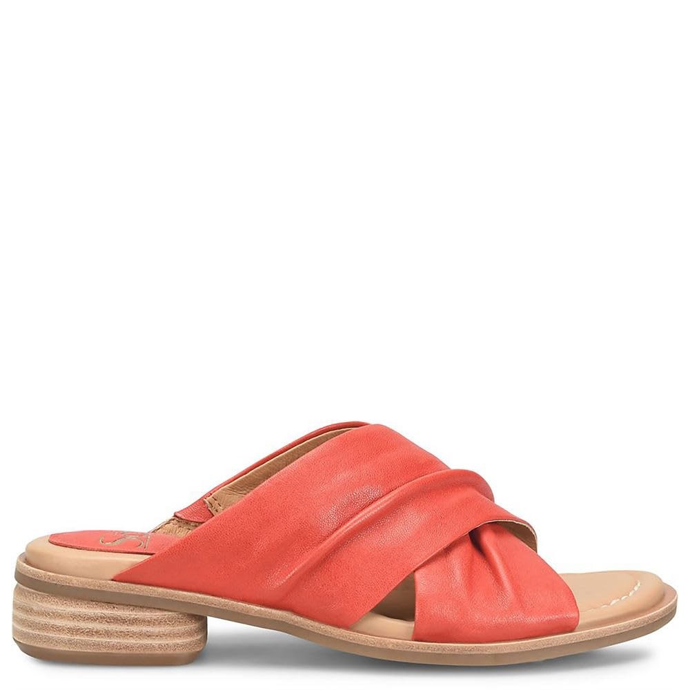 Sofft Fallon Leather Slide Sandal in Coral