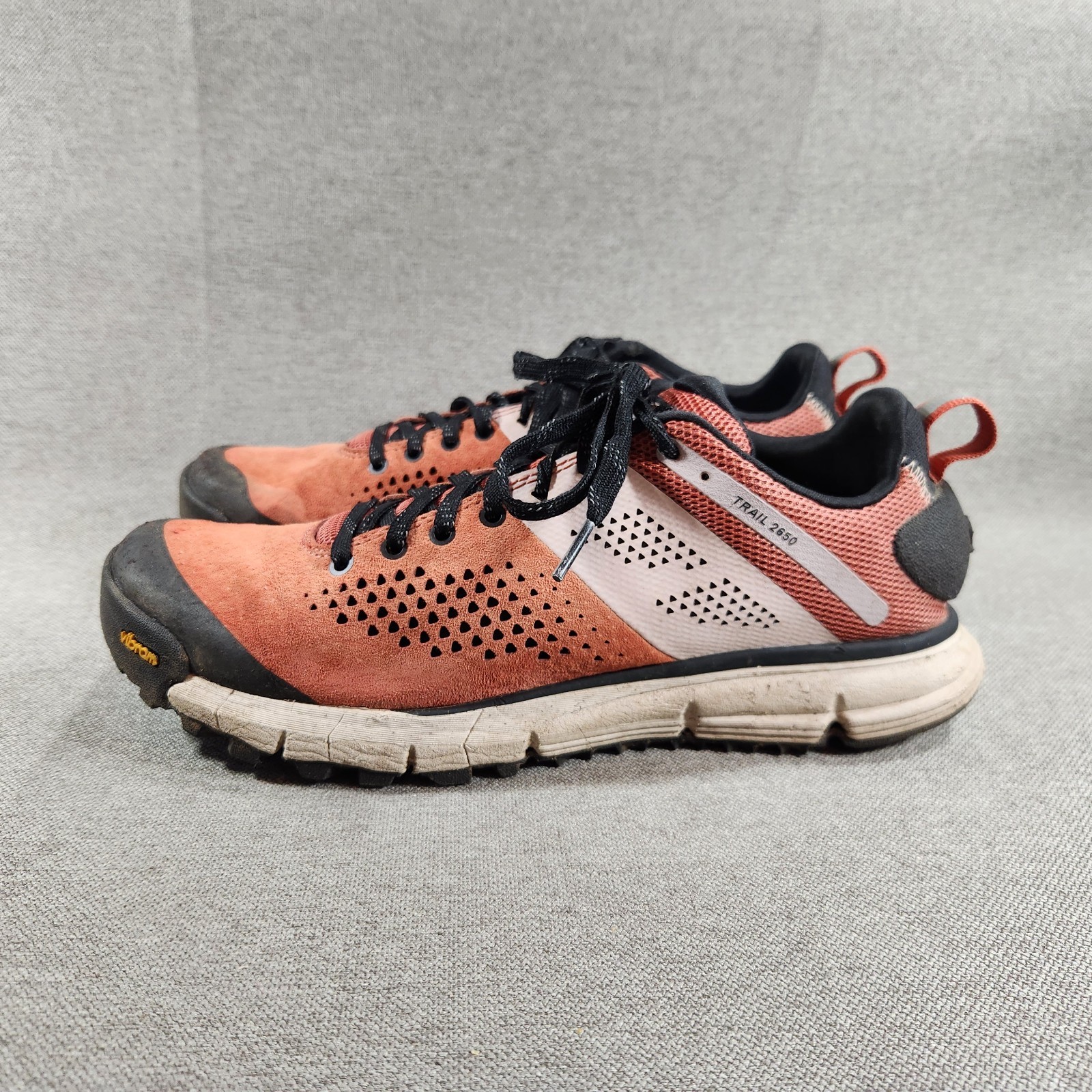 Danner Trail 2650 Womens Size 9 Orange Lace Shoes Vibram Sole MISSING INSOLES